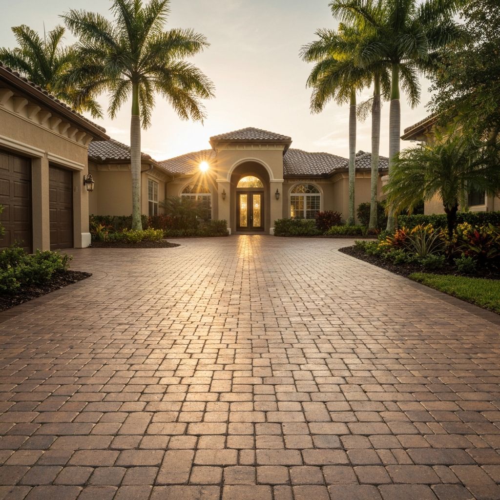 Premium paver driveway installation in Orlando